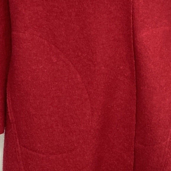 J Jill Womens Red Wool Blend Wrap Coat Mid Length Pockets Small - Picture 7 of 8